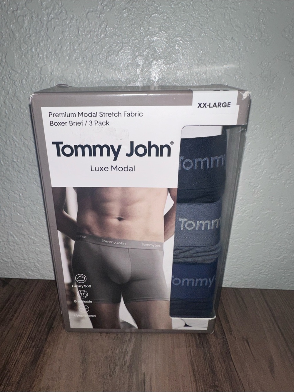 Tommy John Luxe Modal Boxer Brief 3-Pack in Gray and Navy